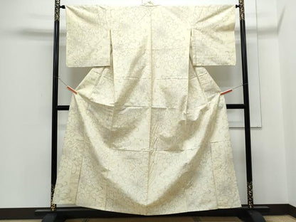 平和屋着物▽上質な紬　単衣　乱菊　正絹　逸品　CABG2606th