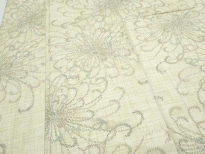 平和屋着物▽上質な紬　単衣　乱菊　正絹　逸品　CABG2606th