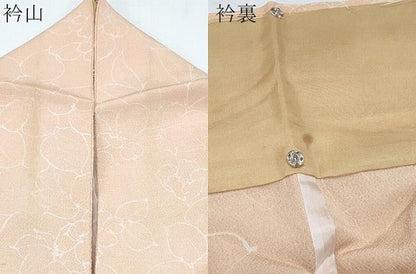 平和屋着物▽上質な小紋　単衣　草花文　鬼しぼ縮緬　正絹　逸品　CABG2608th