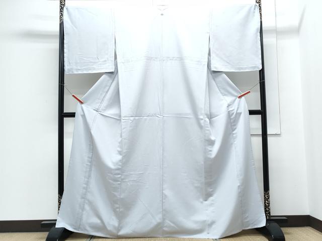 平和屋着物▽色無地　単衣　草花地紋　白練色　洗える着物　CABG2610th