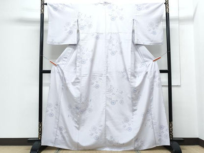 平和屋着物▽小紋　単衣　花唐草文　洗える着物　CABG2611th