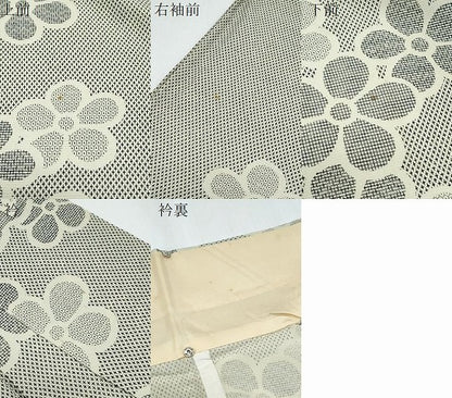 平和屋着物▽上質な紬　単衣　舞花文　正絹　逸品　CABG2613th
