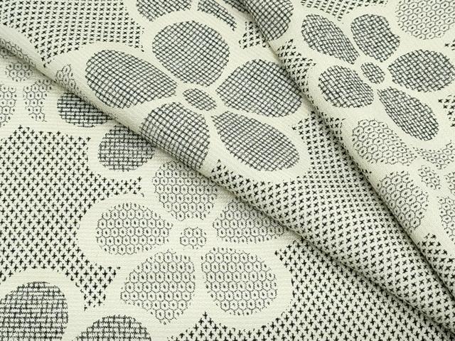 平和屋着物▽上質な紬　単衣　舞花文　正絹　逸品　CABG2613th
