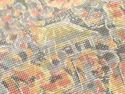 平和屋着物▽上質な紬　単衣　樹林風景文　正絹　逸品　CABG2614th