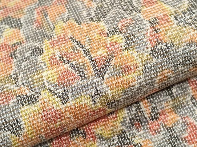 平和屋着物▽上質な紬　単衣　樹林風景文　正絹　逸品　CABG2614th
