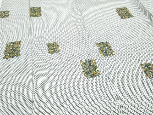 平和屋着物▽上質な小紋　単衣　色紙吉祥花文　正絹　逸品　CABG2615th
