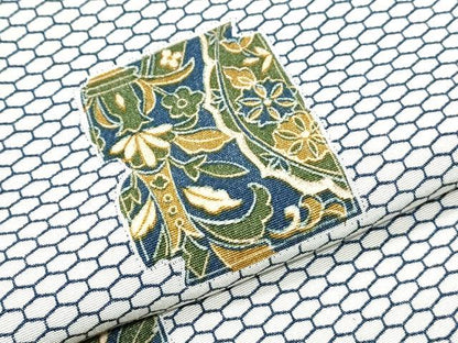 平和屋着物▽上質な小紋　単衣　色紙吉祥花文　正絹　逸品　CABG2615th