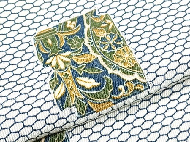 平和屋着物▽上質な小紋　単衣　色紙吉祥花文　正絹　逸品　CABG2615th