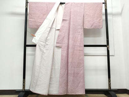 平和屋着物▽江戸小紋　単衣　吉祥舞花文　正絹　逸品　CABG2616th