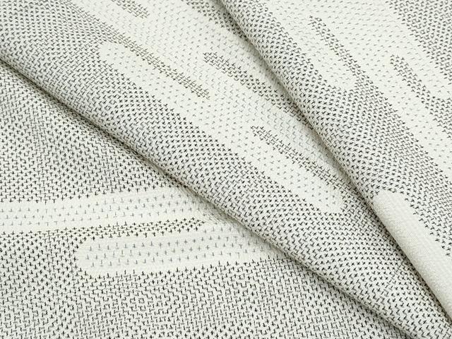 平和屋着物▽本塩沢　単衣　エ霞文　正絹　逸品　CABG2622th