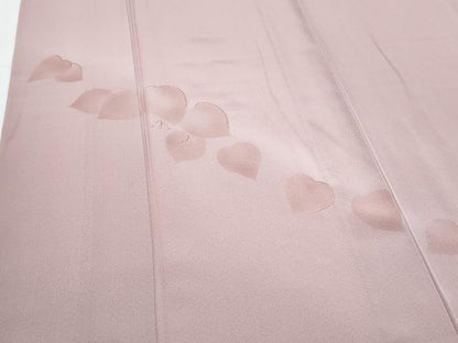 平和屋着物▽豪華　単衣　地紋起こし　草葉文　正絹　逸品　CABG2624th