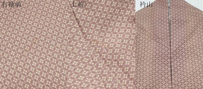 平和屋着物▽上質な小紋　単衣　七宝花文　正絹　逸品　CABG2625th