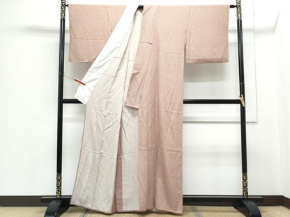 平和屋着物▽上質な小紋　単衣　七宝花文　正絹　逸品　CABG2625th