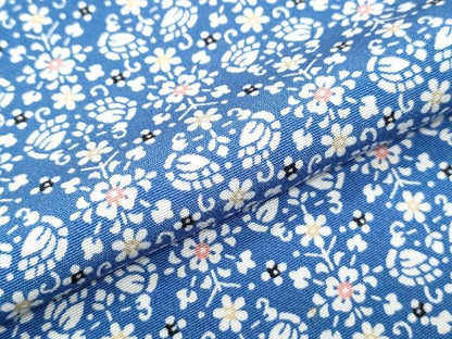 平和屋着物▽上質な小紋　単衣　型染め　向かい鳥花文　正絹　逸品　CABG2626th