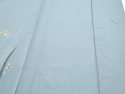 平和屋着物▽訪問着　単衣　駒刺繍　枝花文　金彩　正絹　逸品　CABG2631th