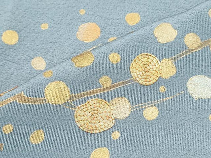 平和屋着物▽訪問着　単衣　駒刺繍　枝花文　金彩　正絹　逸品　CABG2631th