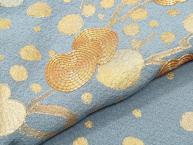 平和屋着物▽訪問着　単衣　駒刺繍　枝花文　金彩　正絹　逸品　CABG2631th