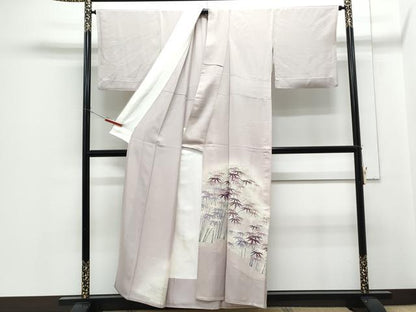 平和屋着物▽色留訪問着　単衣　刺繍　笹竹文　暈し染め　正絹　逸品　CABG2632th