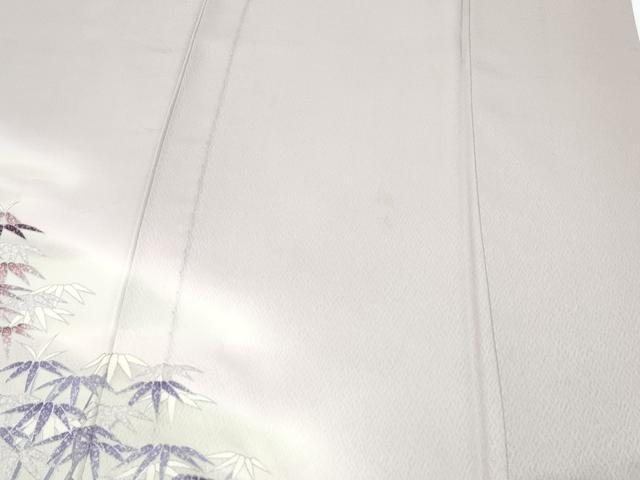 平和屋着物▽色留訪問着　単衣　刺繍　笹竹文　暈し染め　正絹　逸品　CABG2632th