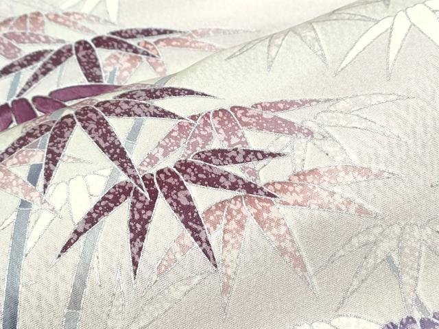 平和屋着物▽色留訪問着　単衣　刺繍　笹竹文　暈し染め　正絹　逸品　CABG2632th