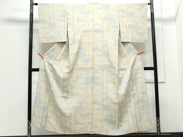 平和屋着物▽上質な小紋　単衣　樹林文　正絹　逸品　CABG2636th