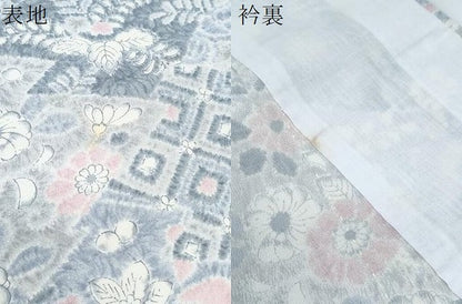 平和屋着物▽上質な小紋　単衣　辻が花　反端付き　正絹　逸品　CABG2637th