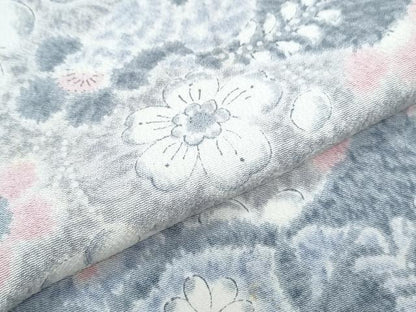平和屋着物▽上質な小紋　単衣　辻が花　反端付き　正絹　逸品　CABG2637th