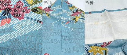平和屋着物▽上質な小紋　単衣　型染め　花筏文　正絹　逸品　CABG2638th