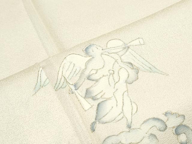 平和屋着物▽訪問着　単衣　天使　楽器文　金彩　正絹　逸品　CABG2641th