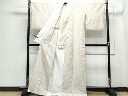平和屋着物▽上質な紬　単衣　蚊絣　正絹　逸品　CABG2643th
