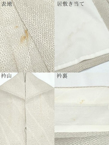 平和屋着物▽本塩沢　単衣　110亀甲　斜線文　正絹　逸品　CABG2645th