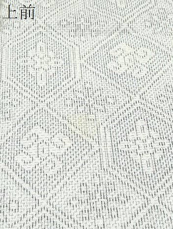 平和屋着物▽上質な紬　単衣　吉祥花文　正絹　逸品　CABG2647th