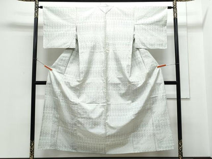 平和屋着物▽上質な紬　単衣　吉祥文　正絹　逸品　CABG2652th