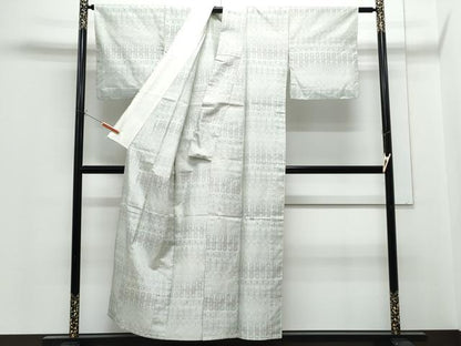 平和屋着物▽上質な紬　単衣　吉祥文　正絹　逸品　CABG2652th