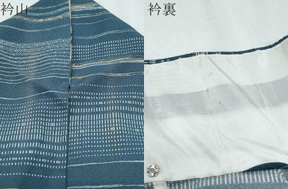 平和屋着物▽上質な小紋　単衣　横段文　正絹　逸品　CABG2653th