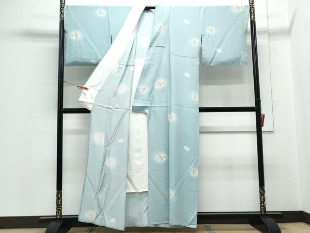 平和屋着物▽上質な小紋　単衣　蛍暈し　吉祥丸文　正絹　逸品　CABG2654th