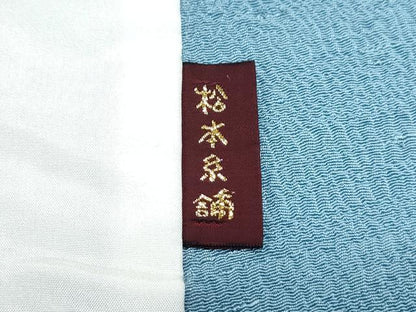平和屋着物▽上質な色無地　単衣　浅縹色　鬼しぼ縮緬　正絹　逸品　CABG2655th