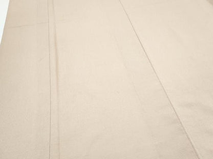 平和屋着物▽本塩沢　色無地　単衣　白茶色　正絹　逸品　CABG2656th