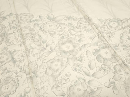 平和屋着物▽訪問着　単衣　作家物　紬地　手描き　辻が花　正絹　逸品　CABG2657th