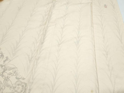 平和屋着物▽訪問着　単衣　作家物　紬地　手描き　辻が花　正絹　逸品　CABG2657th