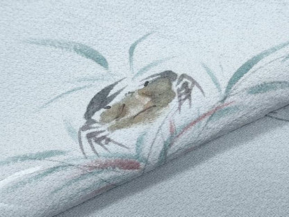 平和屋着物▽訪問着　単衣　手描き　カニ　正絹　逸品　CABG2658th