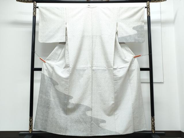 平和屋着物▽訪問着　単衣　紬地　エ霞文　正絹　逸品　CABG2659th