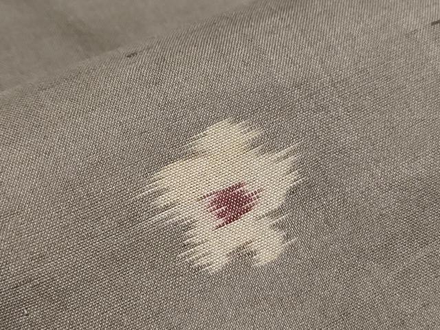 平和屋着物▽上質な紬　単衣　吉祥花文　正絹　逸品　CABG2662th
