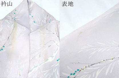 平和屋着物▽上質な小紋　単衣　枝葉文　暈し染め　正絹　逸品　CABG2665th