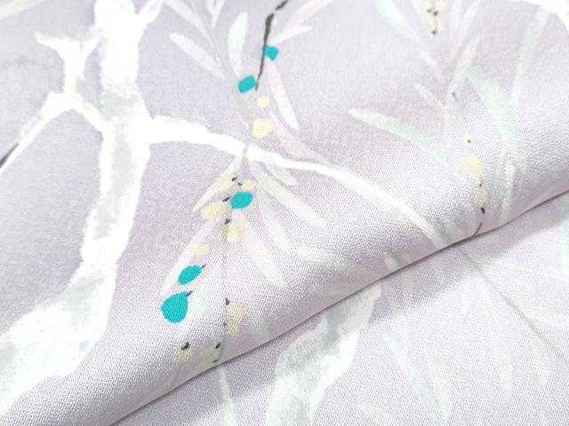 平和屋着物▽上質な小紋　単衣　枝葉文　暈し染め　正絹　逸品　CABG2665th