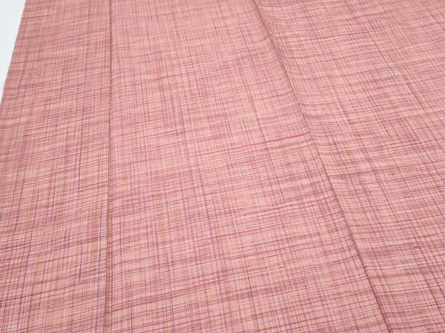 平和屋着物▽上質な紬　単衣　格子文　正絹　逸品　CABG2666th