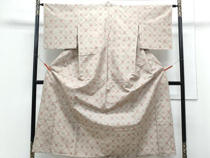 平和屋着物▽上質な紬　単衣　吉祥文　正絹　逸品　CABG2667th