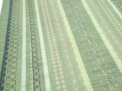 平和屋着物▽上質な紬　単衣　吉祥間道　正絹　逸品　CABG2673th