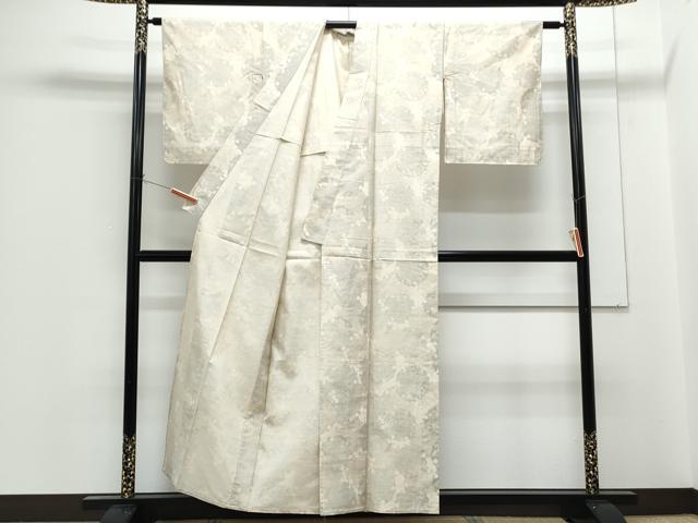 平和屋着物▽上質な紬　単衣　雪輪文　正絹　逸品　CABG2674th
