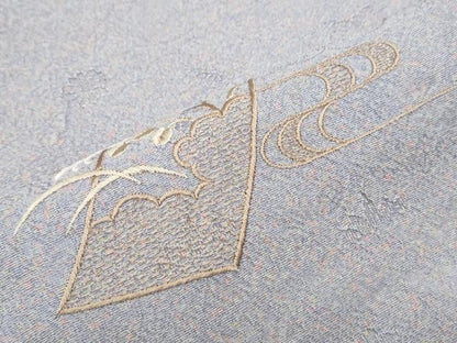 平和屋着物▽色留訪問着　単衣　総刺繍　短冊花文　正絹　逸品　CABG2676th